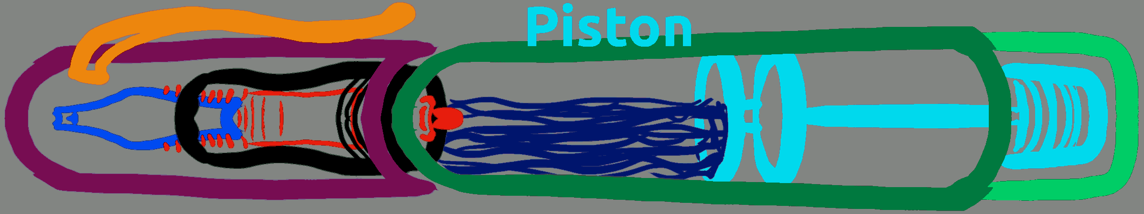 Diagram of pen with piston filling system